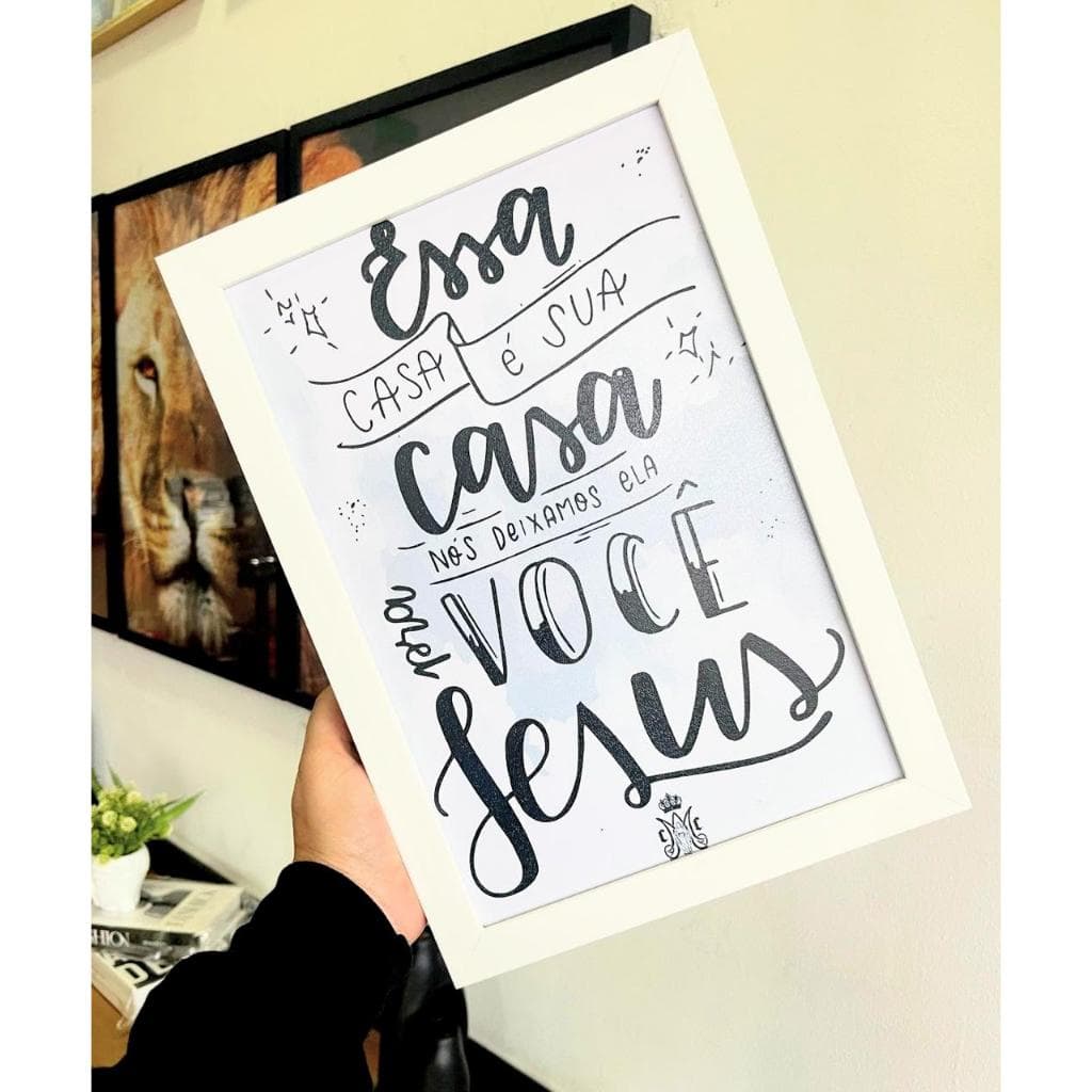 Trios de quadros para decoração com moldura 23x33 Seja forte\Vai com fé\Essa casa... para sala\decoração\quarto
