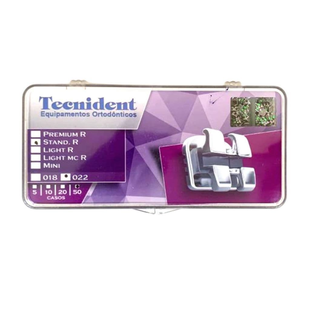 Bráquete Roth Standard 022 - 10 Casos (5x5) - Tecnident