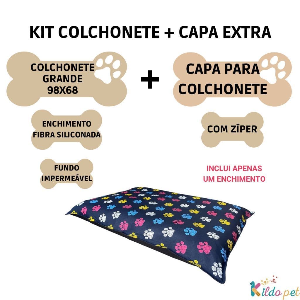 Colchonete Grande para Cachorro mais Capa extra