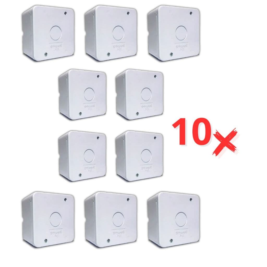 KIT 10 Caixas Plástica Organizadora de Proteção Câmera Parafuso C/ Vedação Stilus IP55 Branca