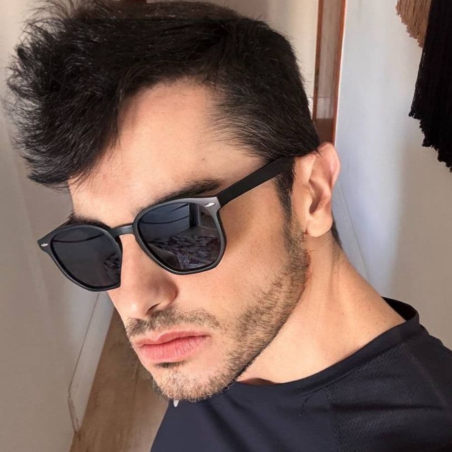 Óculos Masculino Marrom Escuro Lentes com Proteção UV 400 Redondo Confortável Marca Seven