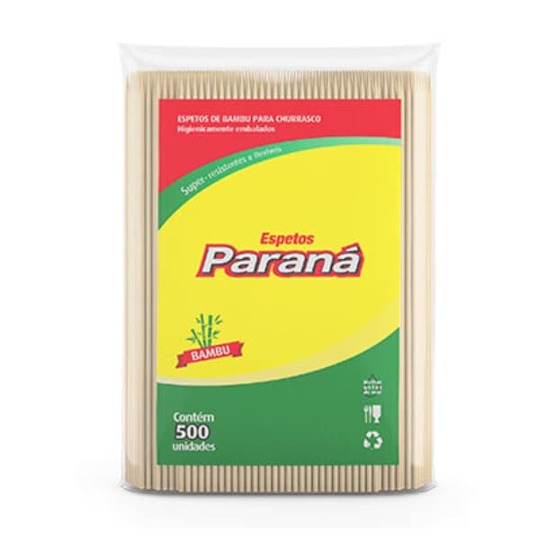 Espetos de Bambu Palitos para Churrasco 25 cm c/500 unidades