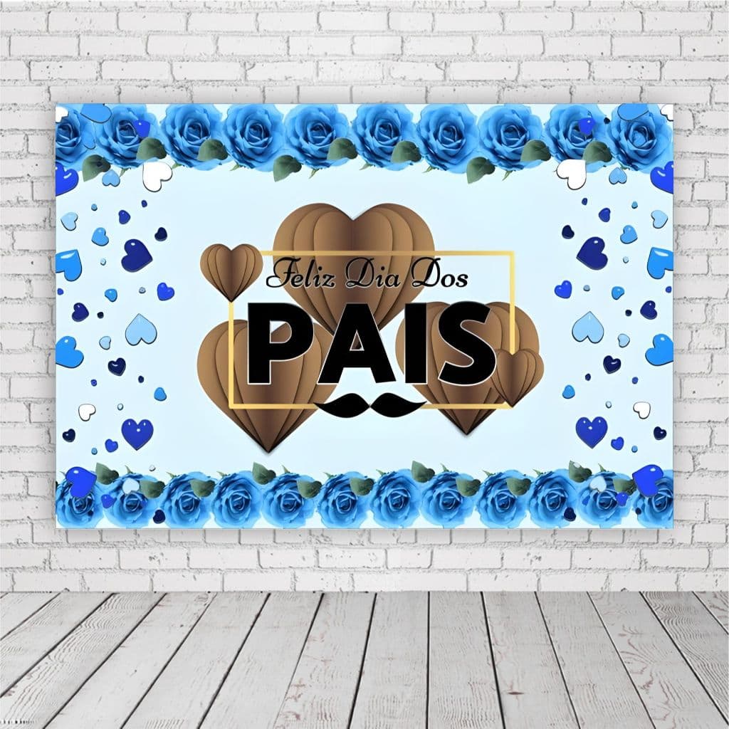 Painel de Festa Retangular Personalizado em Lona Fosca - Dia dos Pais