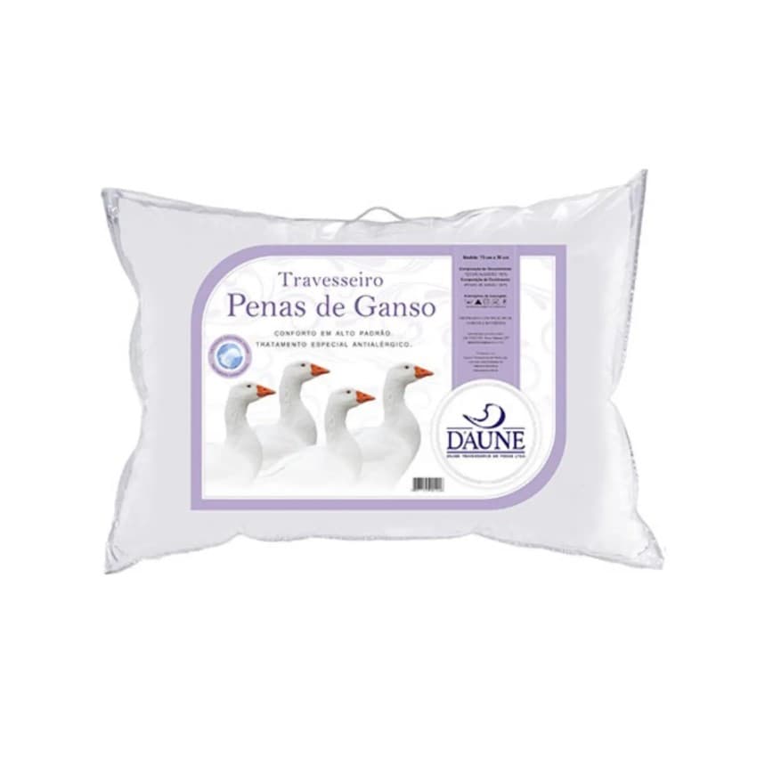 Travesseiro 100% Pena de Ganso Daune - 50 cm x 70 cm