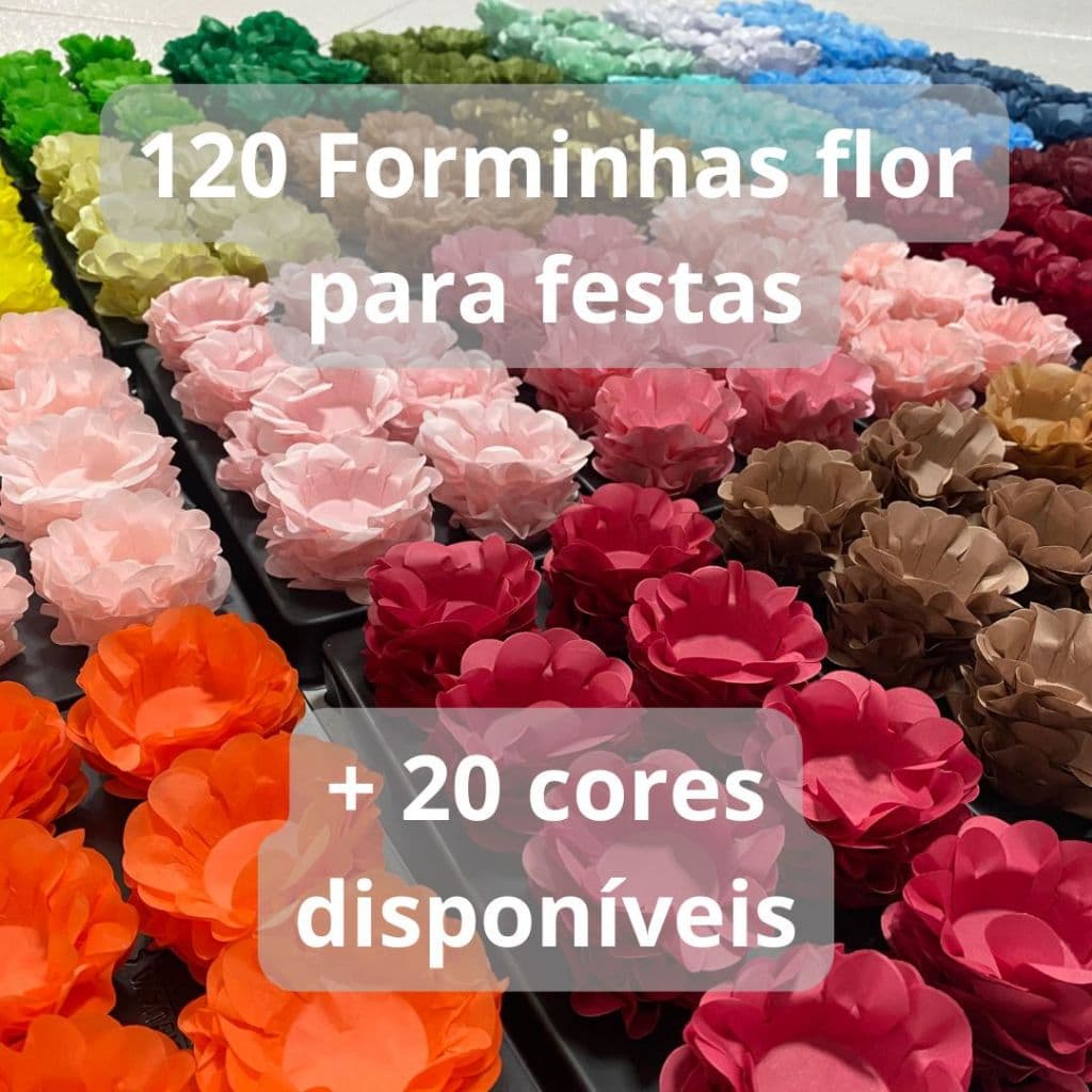 120 Forminhas flores luxo para festas