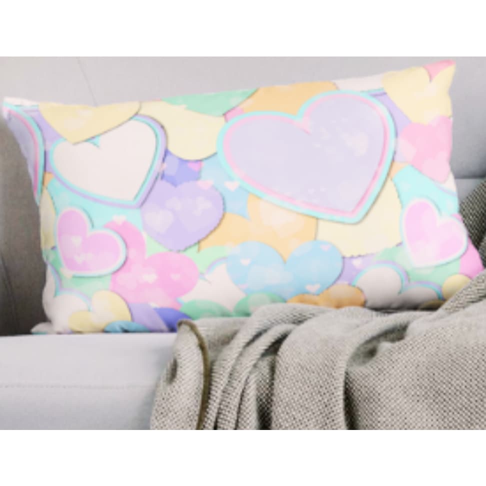 Fronha Micropercal 70x50cm Capa de Travesseiro Infantil Coração Decorativa Quarto Menina