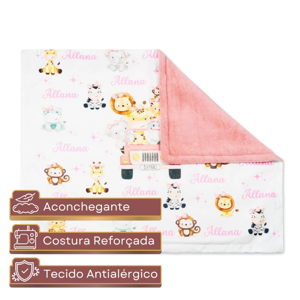 Manta Bebê 70x80cm Personalizada com Nome Menina e Menino Estampas lindas /Entrega Expressa/ Promoção