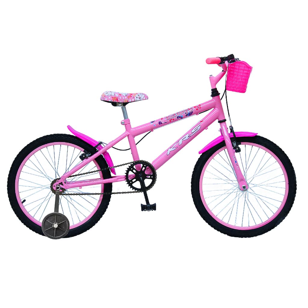 Bicicleta Aro 20 infantil Menina KRS - Com Rodinhas