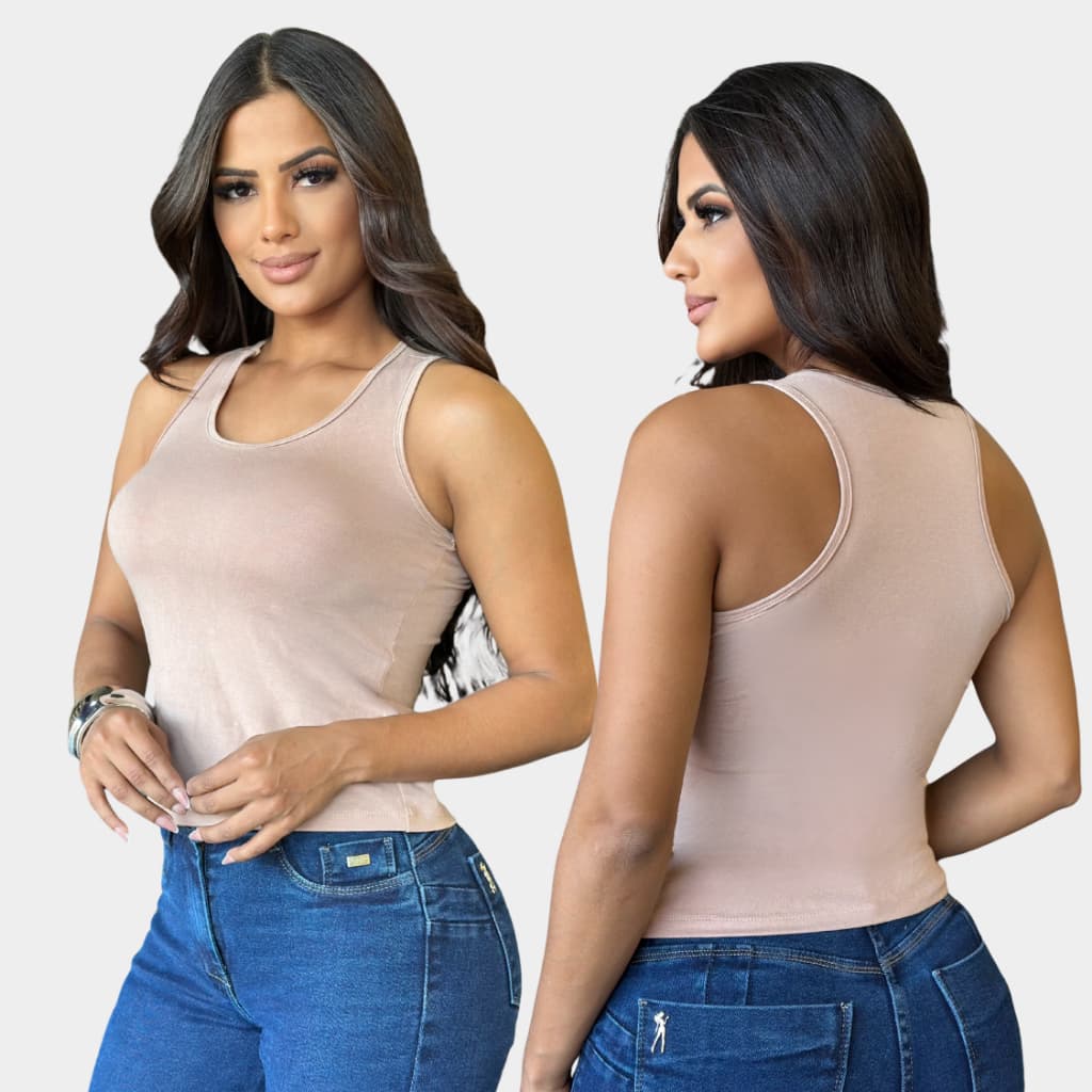 Blusa Feminina Regata Nadador Alça Larga em Viscolycra sem bojo Regatinha Fresquinha P M G GG