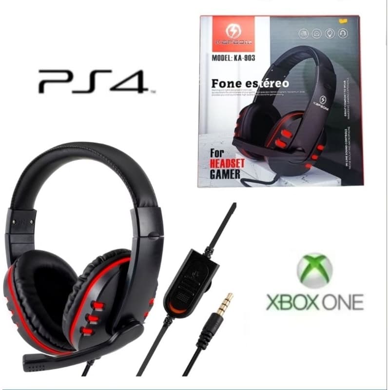 Fone De Ouvido  On-ear Headset Gamer PS4 XBOX ONE Celular C/ Microfone