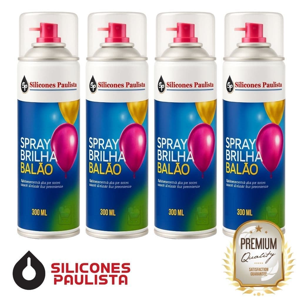 4 Spray Brilha Balão Renovar Bexiga Buffet Festa 300ml