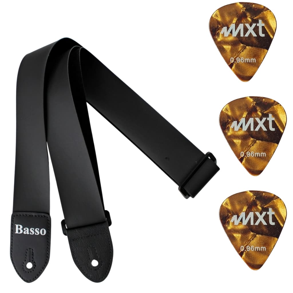 Correia Para Violão Guitarra 3 Palhetas