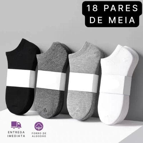 kit pares de meias cano baixo soquete feminina masculina