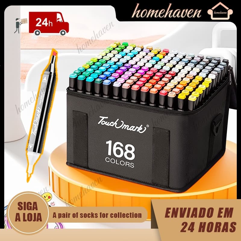 168 cores marcador de toque caneta marcador de cabeça dupla/pintura artística/pintura em aquarela