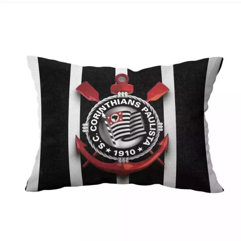 Capa De Travesseiro Corinthians Personalizada 50x70cm - Fronha Decorativa do Timão Para Sua Cama