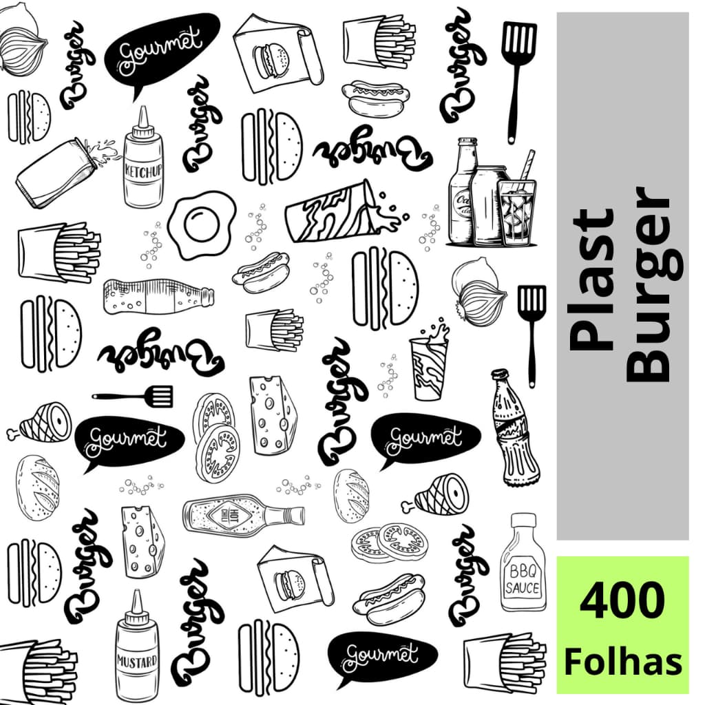 Folhas Plásticas Anti-Gordura 30x38cm - Embalagem Gourmet para Hambúrguer, Lanche e Baguete