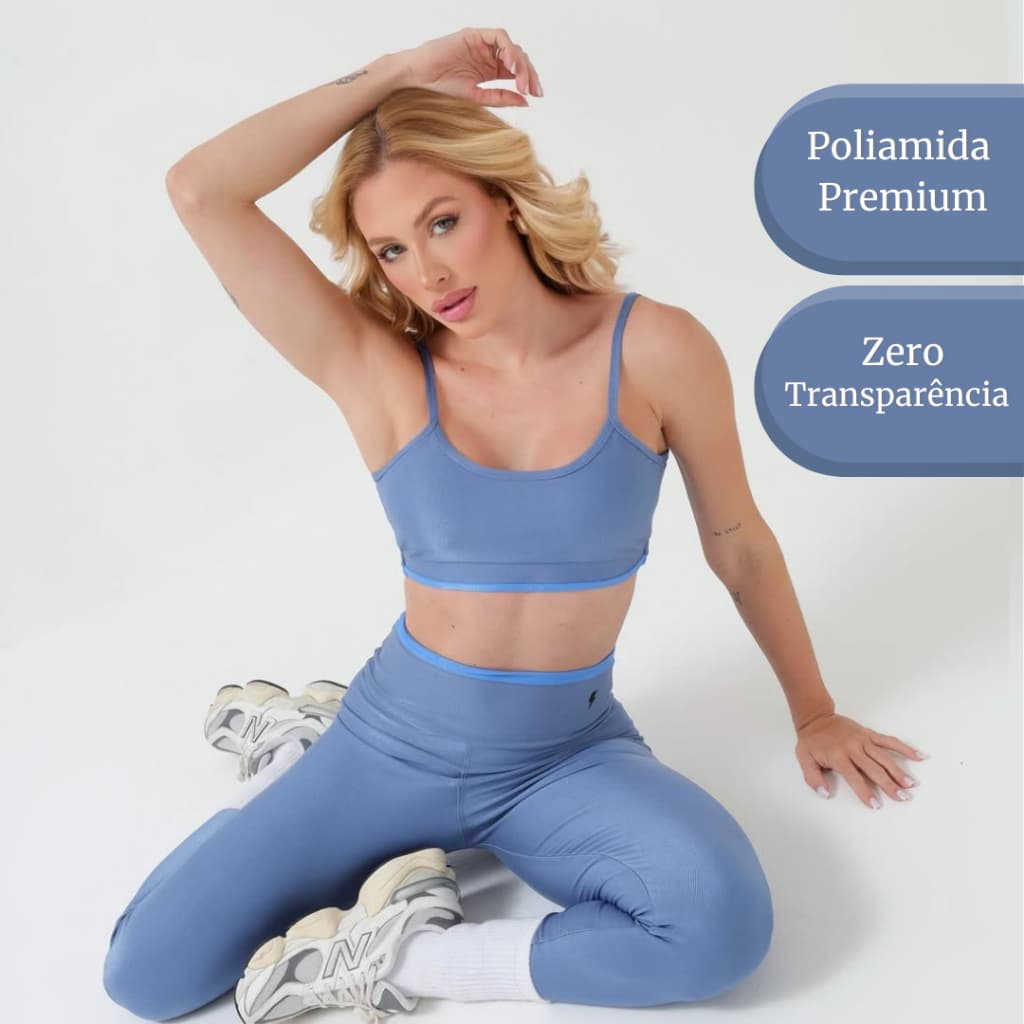 Conjunto Fitness Calça + Top, Poliamida Premium de Alta Compressão. Zero Transparência. ATENÇÂO: não é Suplex/Poliester