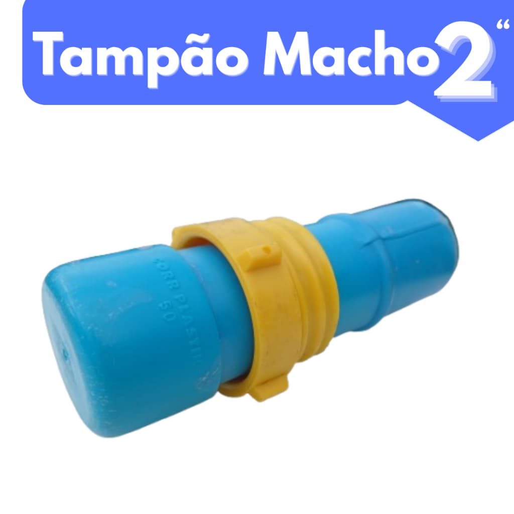 Cap macho Tampão PVC 2" polegadas engate rápido ER para irrigação de lavouras Coor Plastik