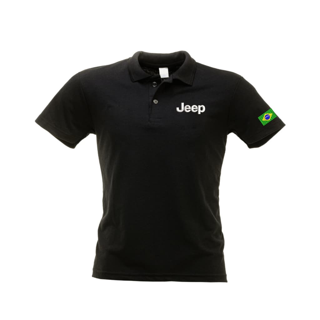 Camisa Polo Jeep Malha Piquet Bordada