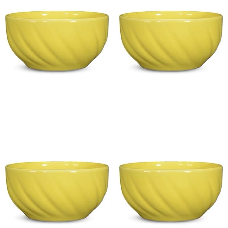 Kit 4 Tigelas Cumbucas de Cerâmica Grande 580mL 12 Cores Caldos Sopas