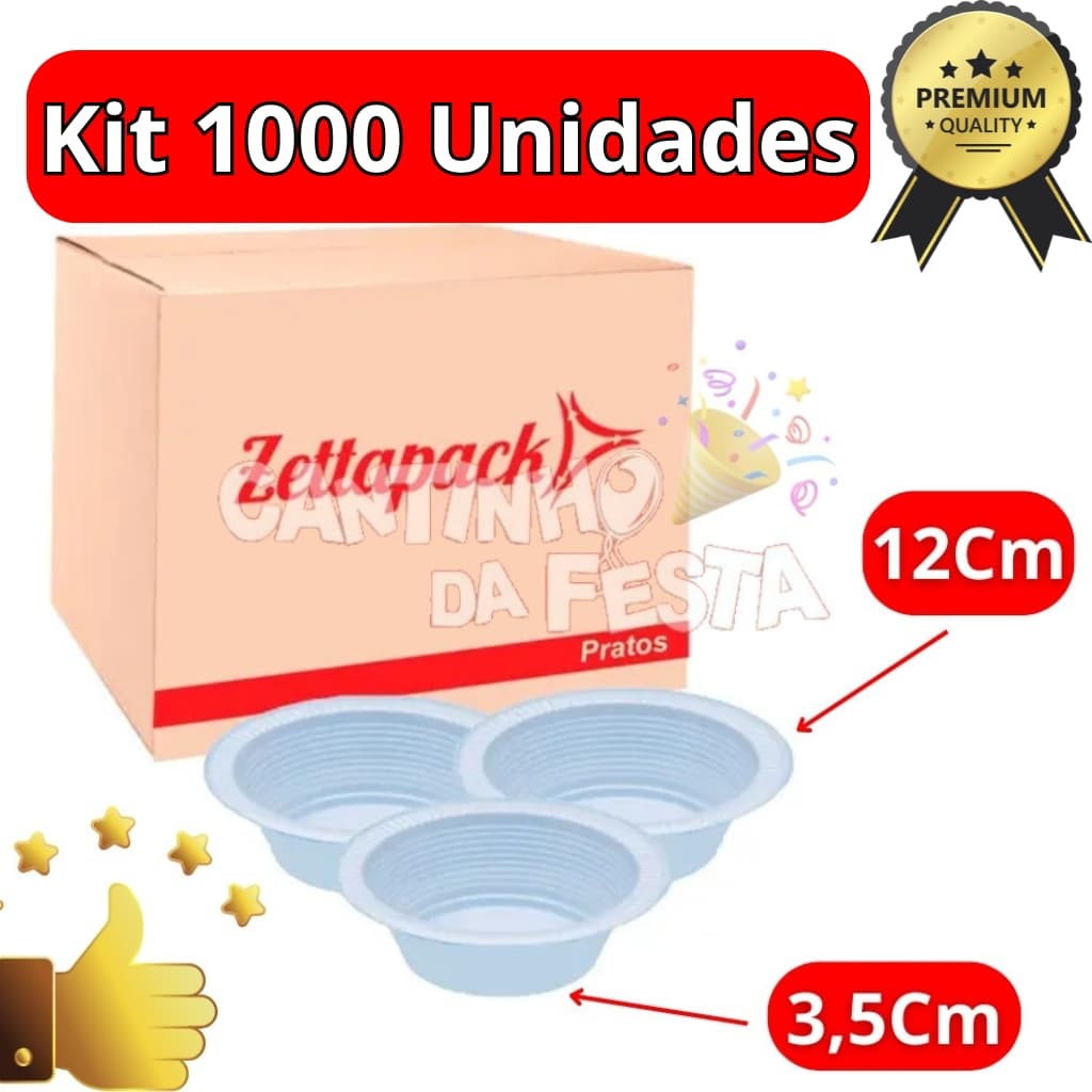 1000 Pratos Cumbuca Descartável 12cm Branca Pequena Para Festa Aniversário Evento Buffet