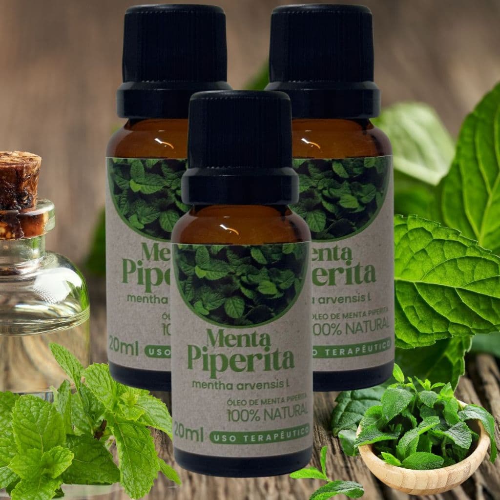 Kit com 3 Óleos de Menta Piperita 20ml – Cuidado para Pele e  Frescor Naturais para Corpo e Ambiente