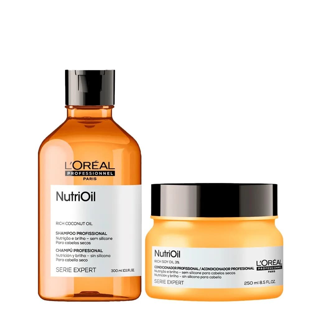 Kit Loreal Nutrioil Shampoo 300Ml + Máscara 250Ml
