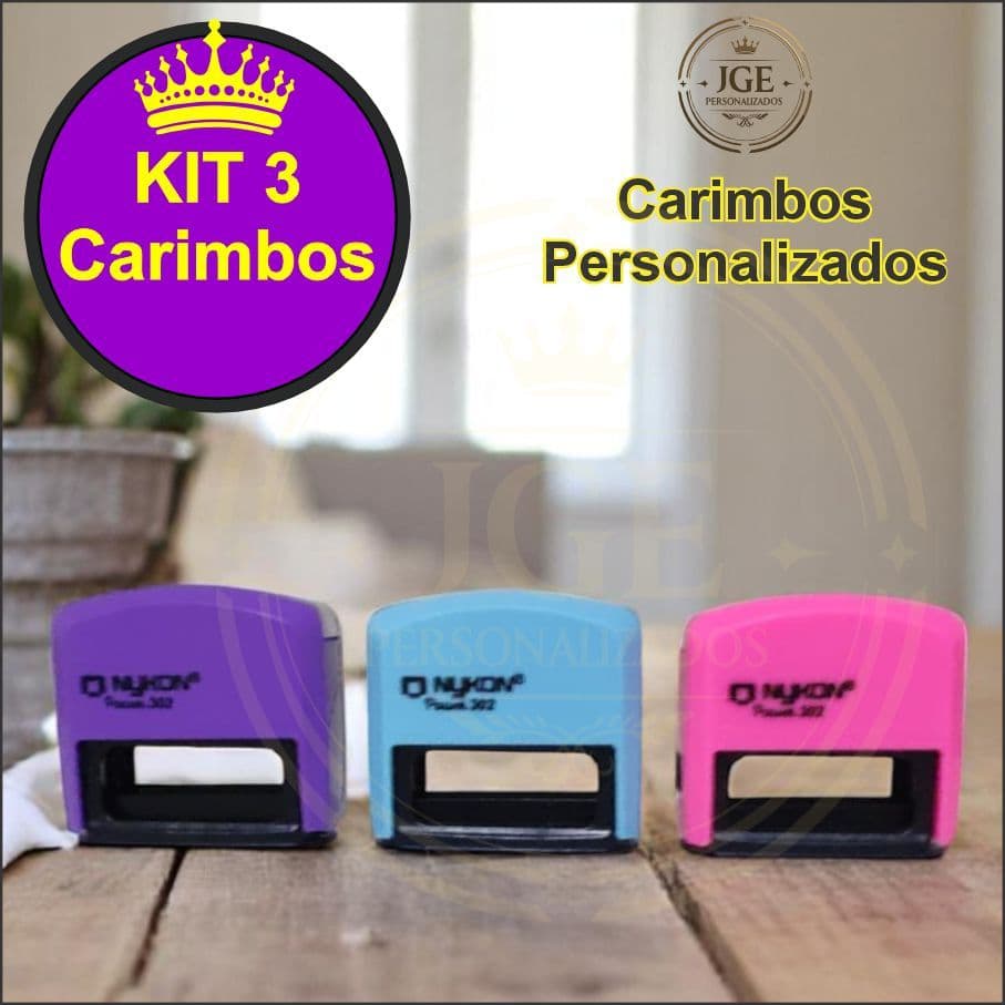 Kit 3 Carimbos Personalizados Automático Profissional, Professor, Enfermagem, Doutor, mamãe