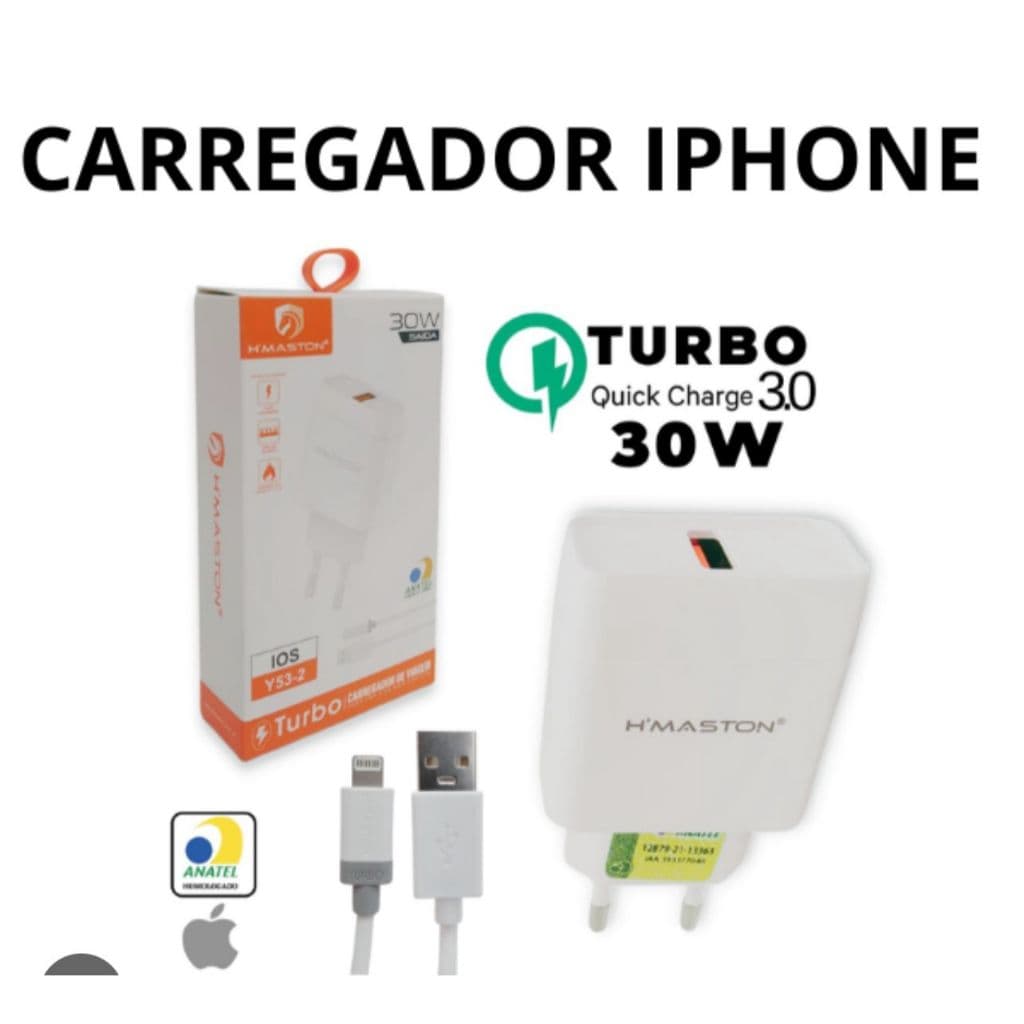 carregador para iphone 30w carregador para celular hmaston turbo usb