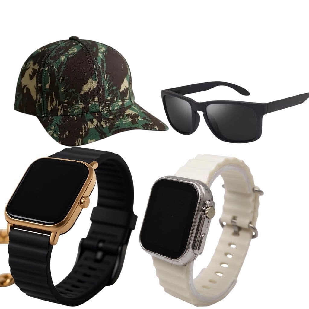 Kit Masculino Relogio masculino prova dagua premium + bone camuflado + oculos just Promoção fim de ano só hoje