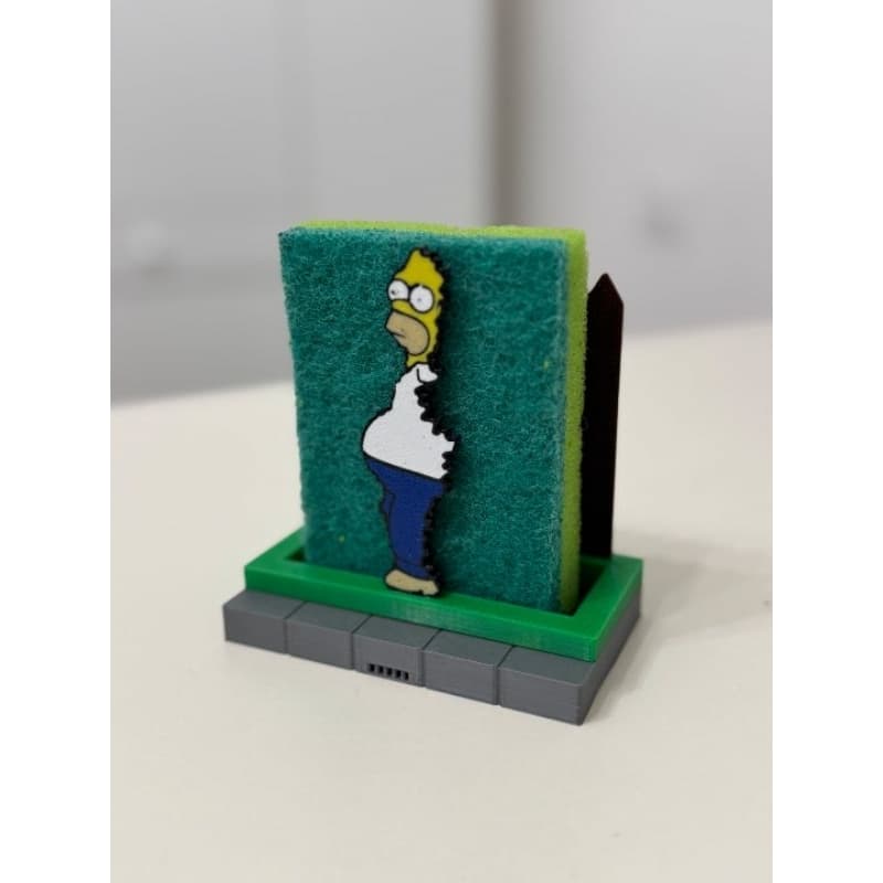 Suporte Divertido para Esponja – Homer no Mato Estilo Meme | Decoração Criativa para Pia