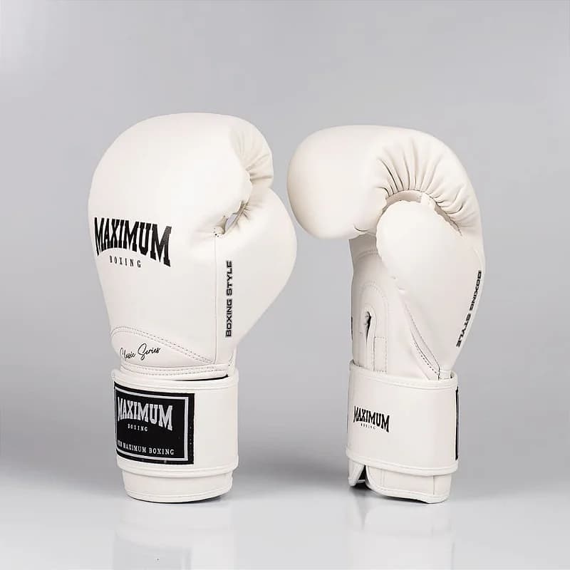 Luva Branca Profissional Kickboxing Boxe Muay Thai Maximum New Classic