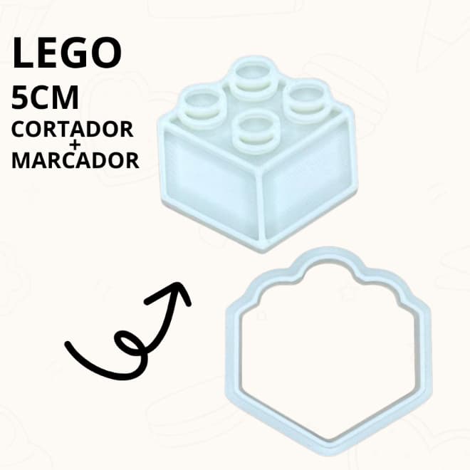 Cortador e marcador para biscoito - lego
