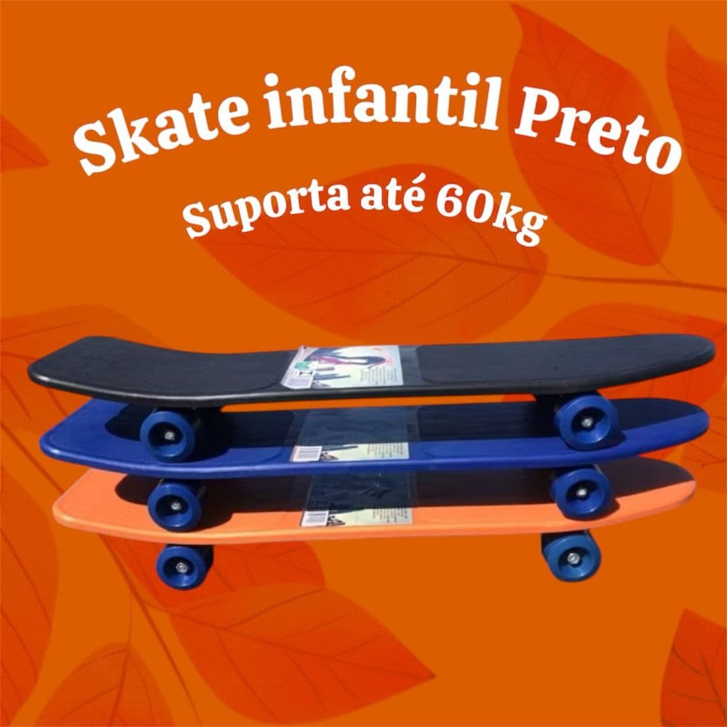 Aventura em 60cm! Skate Infantil Preto: Durável e divertido, com ótimo deslize. Ideal para crianças que querem emoção