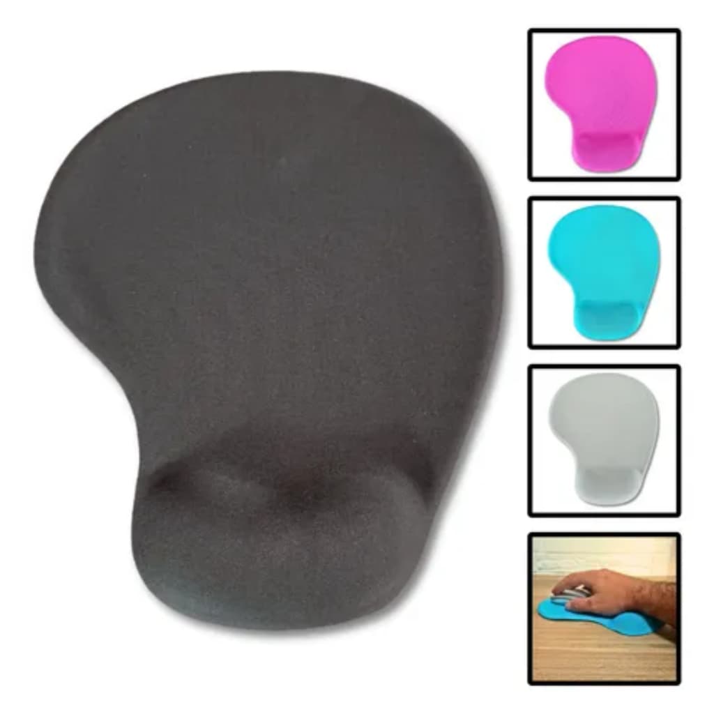 Mouse Pad Ergonômico C/ Apoio Punho Pulso De Silicone Macio Confortável Notebook Computador Gamer Preto Cinza Rosa Azul