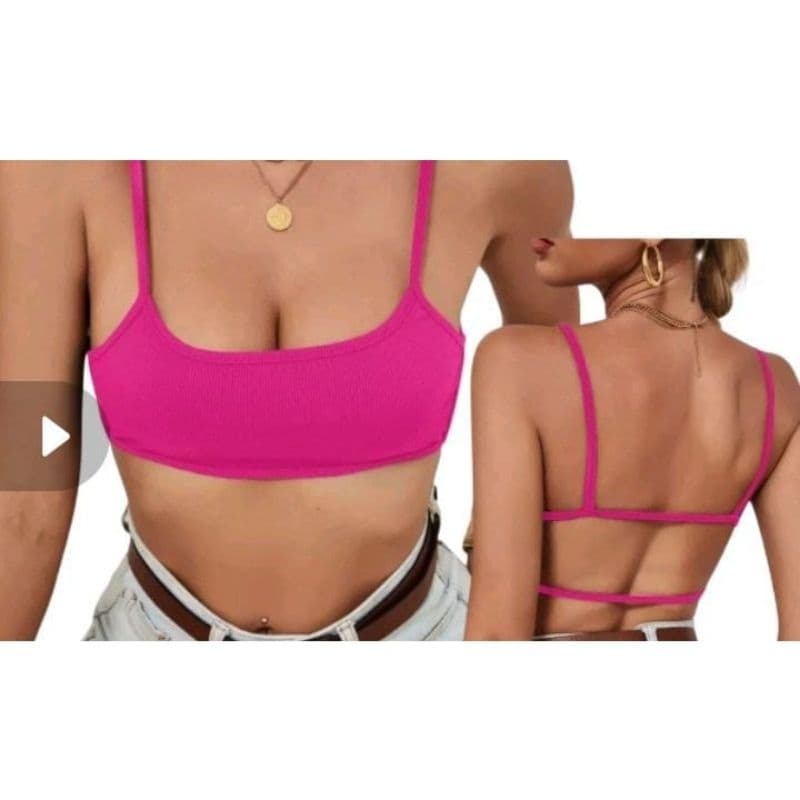 Kit 5 Top costa nua fitness treino academia