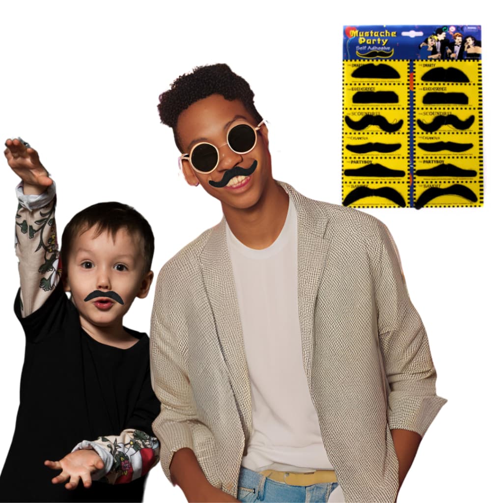 12 Bigodes Postiço Falso Mus Tache Kit Acessório