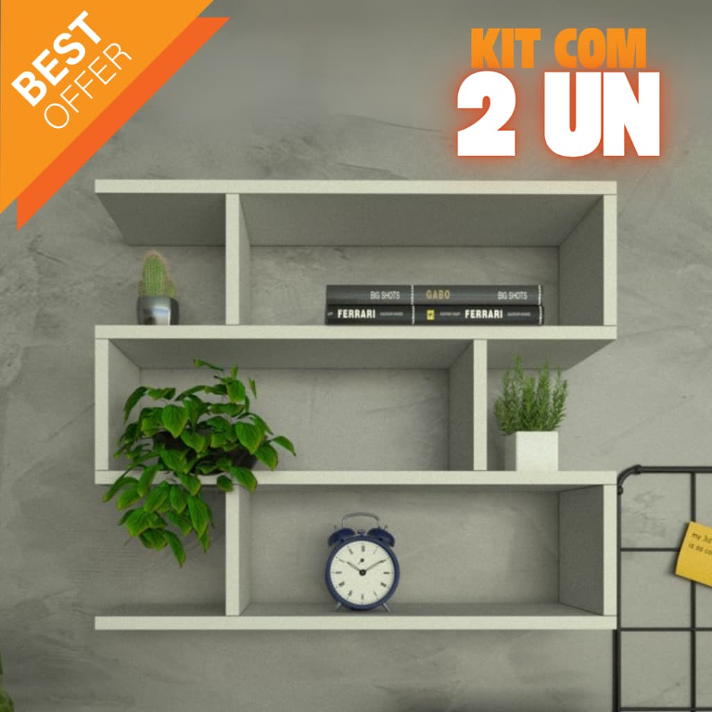 Kit 2 Nichos ZIG P15cm Branco MDF – Envio Imediato – Super Reforçado – Qualidade