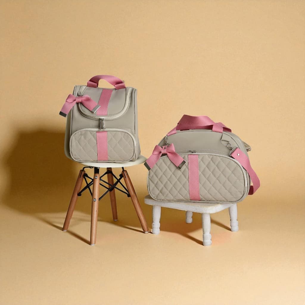 Kit Bolsa Saída Maternidade de Luxo Menino/ Menina 2 peças e laços