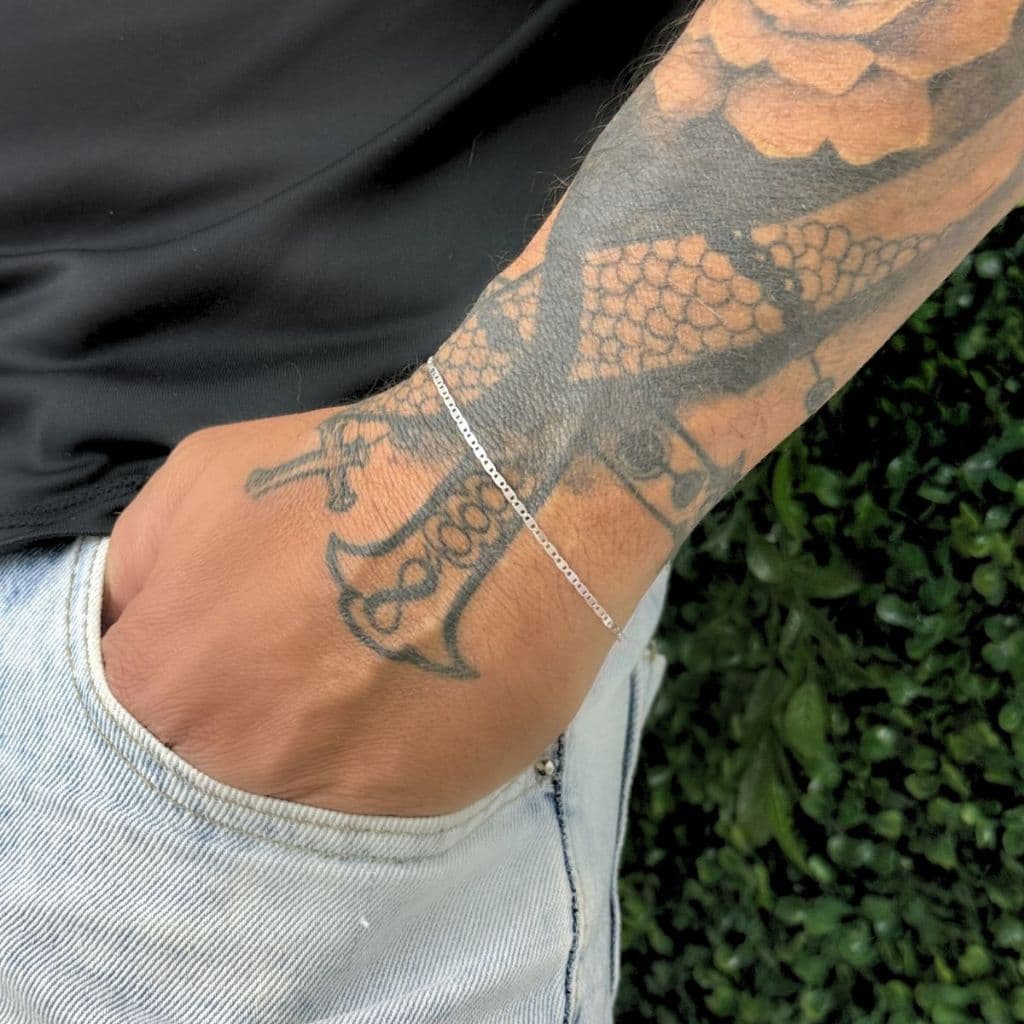 Pulseira Masculina Piastrine Prata 925 19,3cm 1,9mm Original