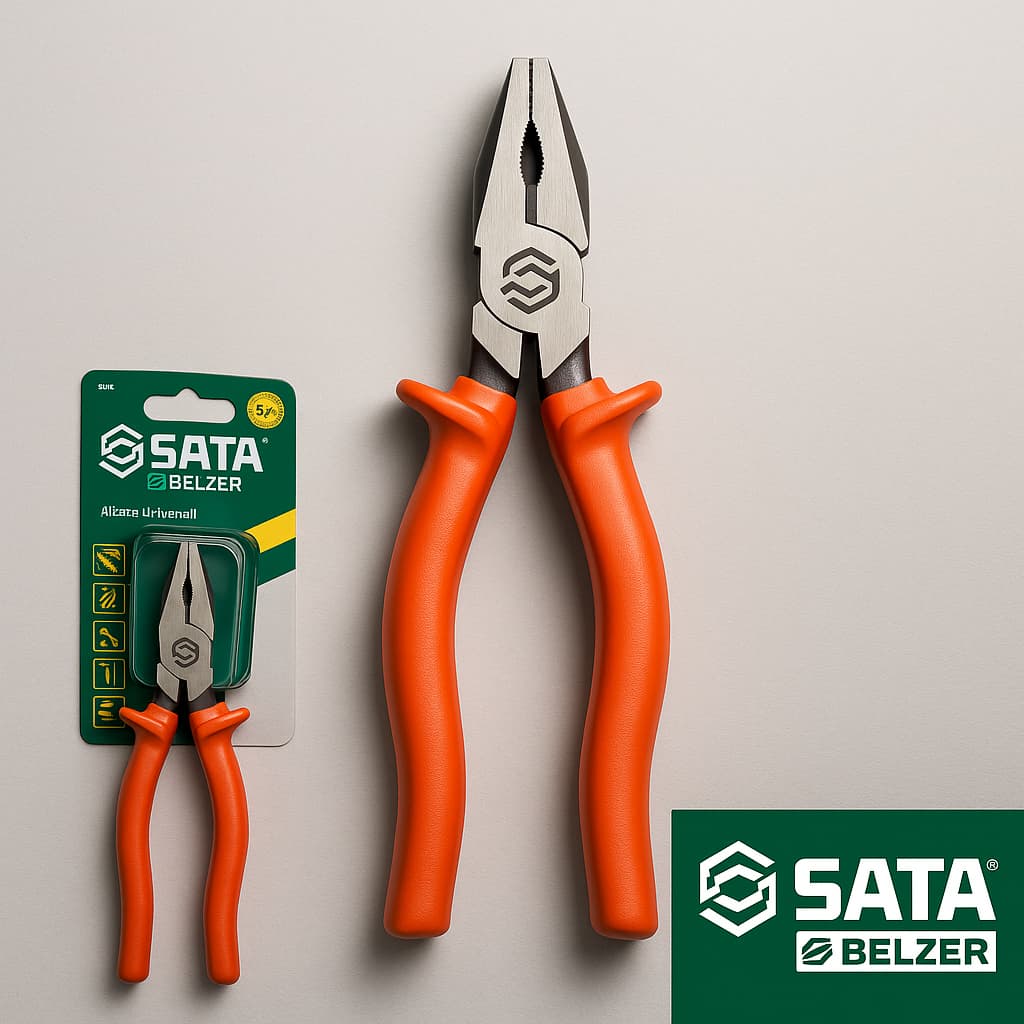 Alicate BELZER  SATA Universal 8 Laranja Polegadas Aço Cromo Vanádio Com Isolação 1000v