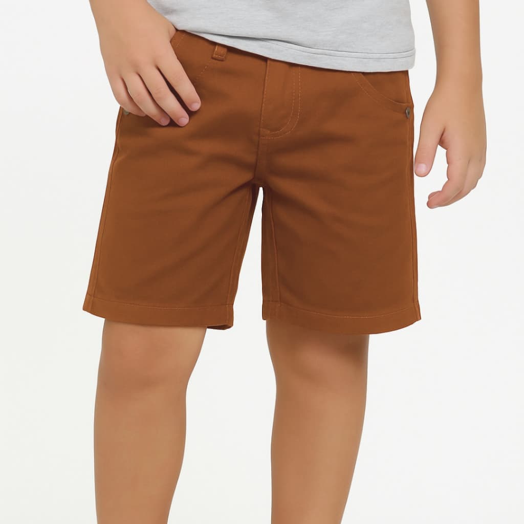 Bermuda Jeans ou Short Sarja Ajustável Infantil Juvenil Menino de 2 a 6 anos em Sarja Brim com Lycra