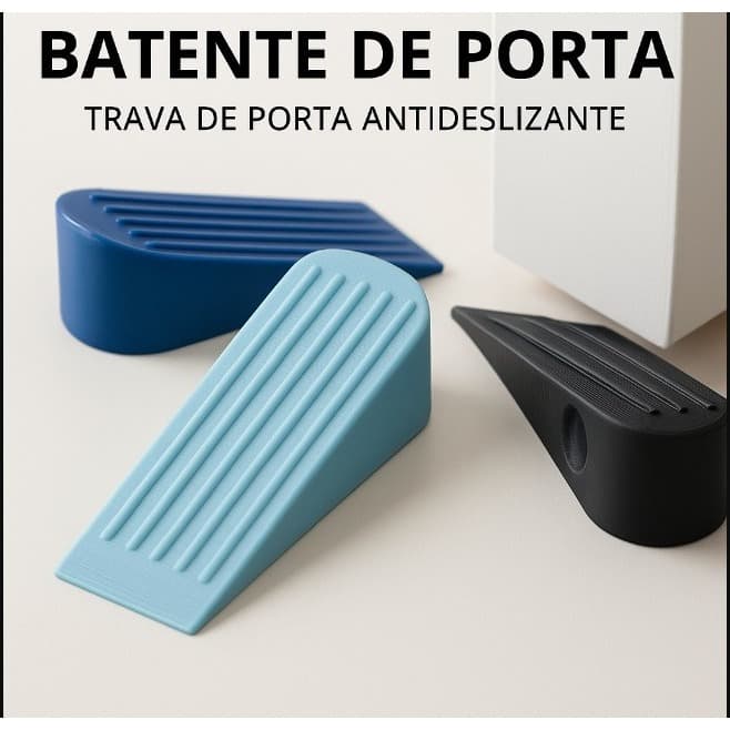 Trava de Porta Batente Anti Deslizante Aparador Porta 3D Segurança Casa Proteção Porta