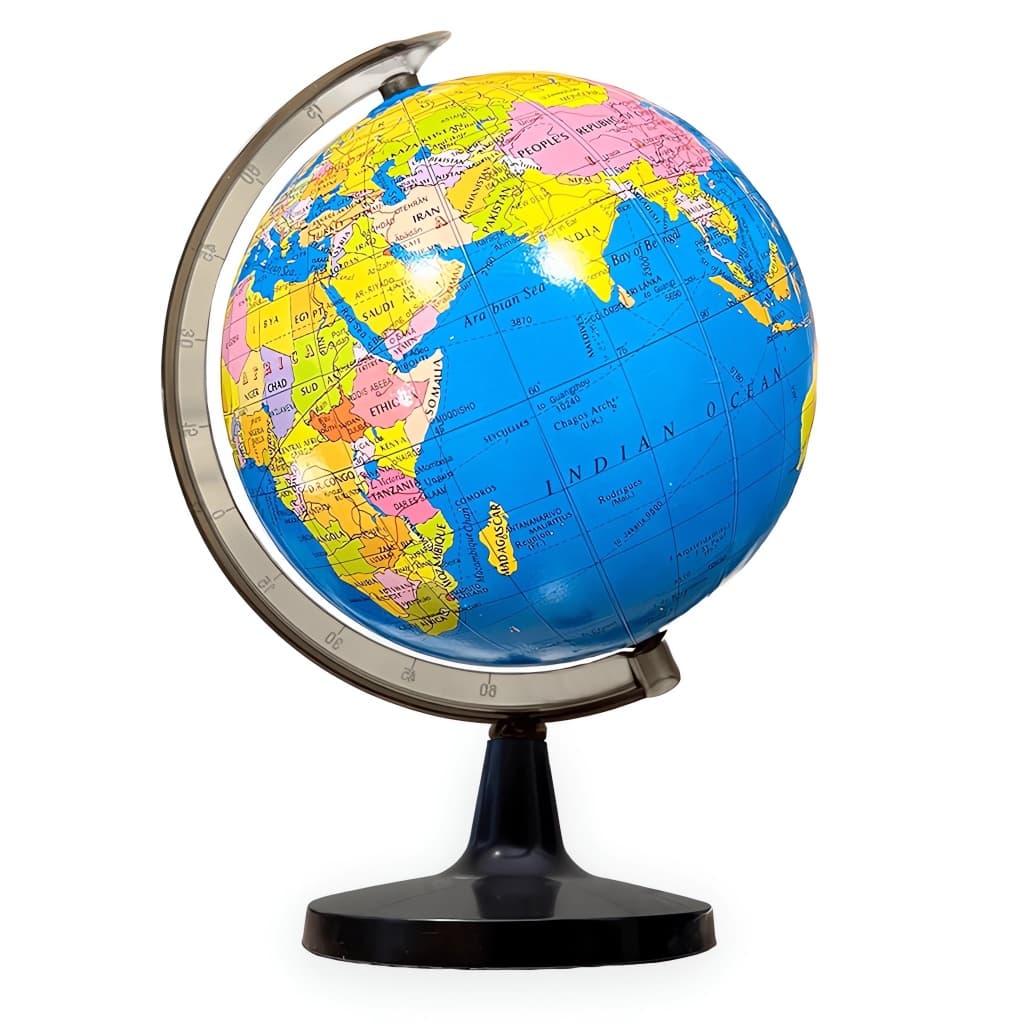 Globo Terrestre Giratório De Mesa Escolar Mapa Mundi 16cm/23cm Decoração
