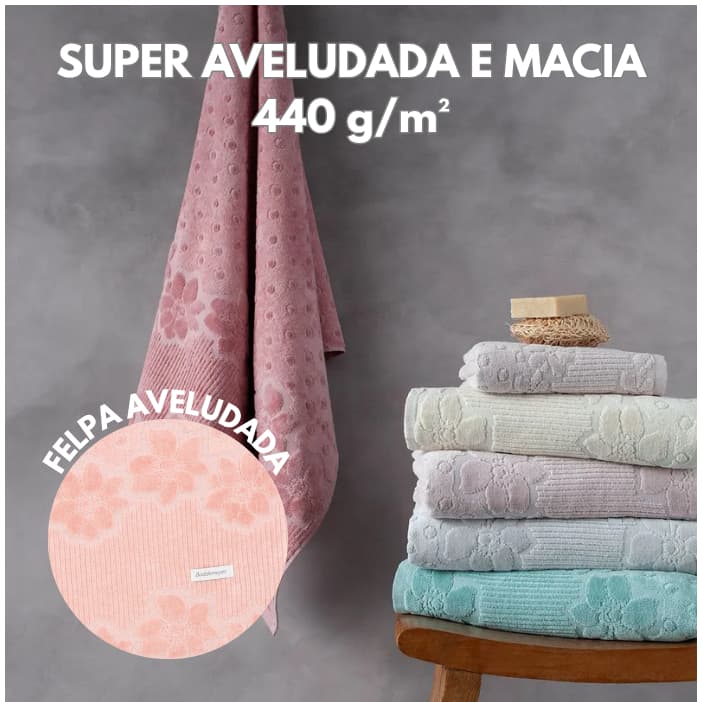 Toalha de Banho Buddemeyer Lollipop 440g/m² 100% Algodão Aveludada Premium Cores Variadas