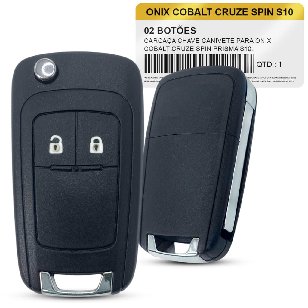 Chave Carcaça GM Onix Cobalt Tracker Cobalt Prisma 2 Botões