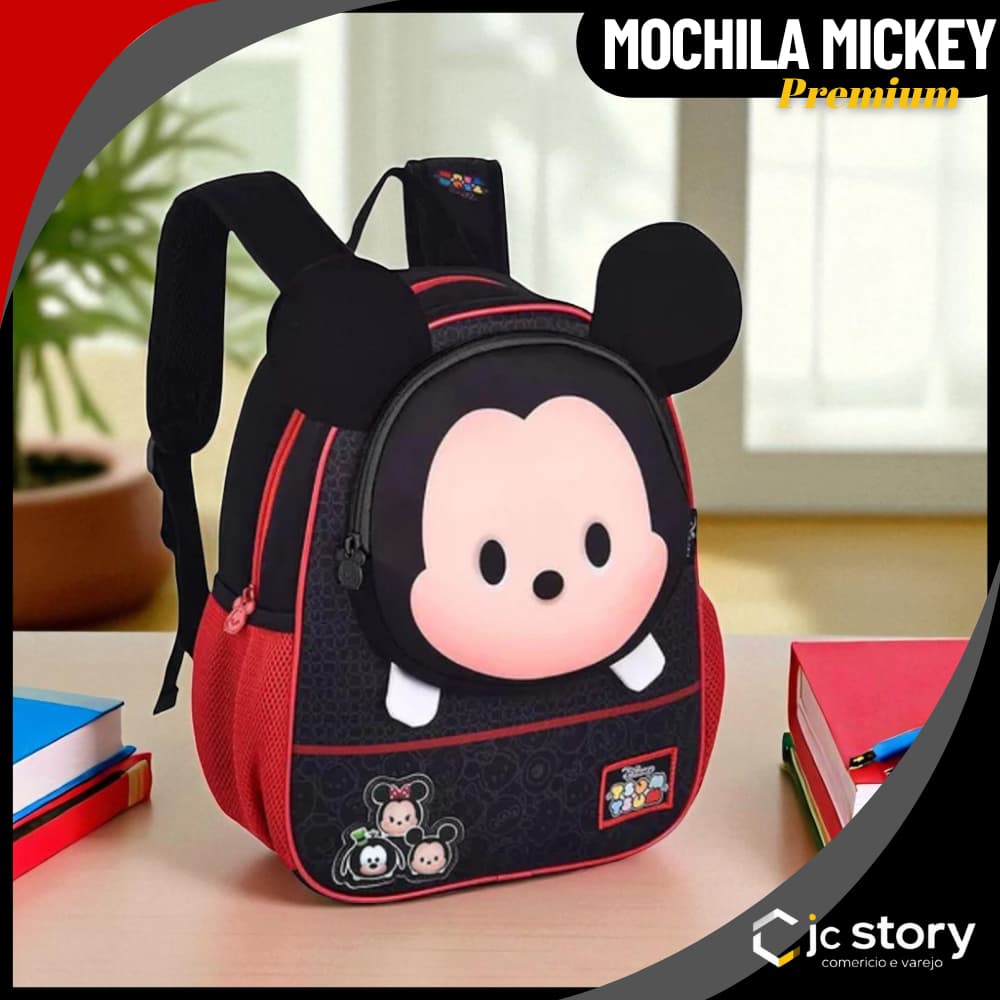 Mochila de Costas Tsum Tsum MICKEY 3D Disney Infantil Escolar Creche passeio Clio