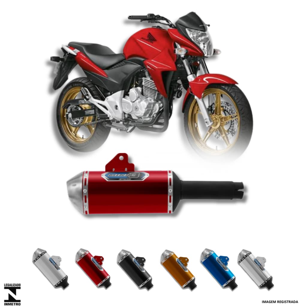 Ponteira CB 300 2009 2010 2011 2012 2013 2014 Mini 3 Esportivo Pro Tork Aço Honda Moto