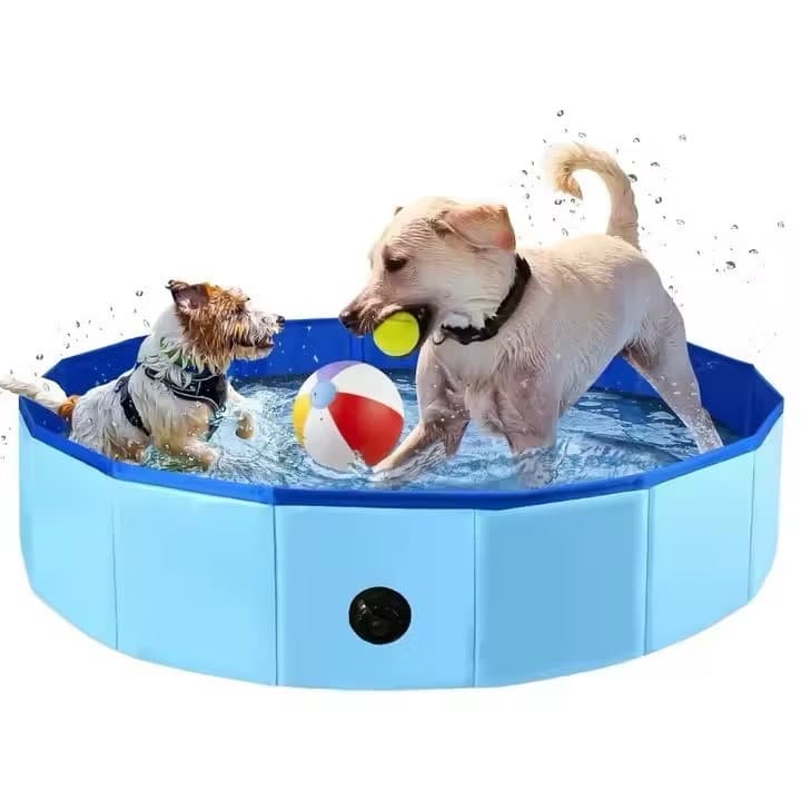 Piscina para cachorro 80 x 30 Dobravel em Pvc Antideslizante 120 litros para pets crianças infantil