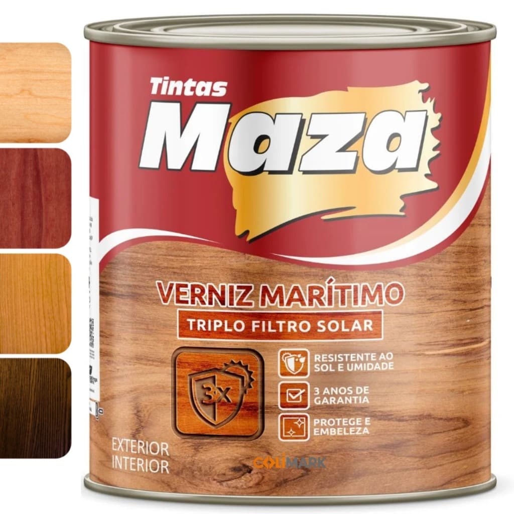 Verniz Marítimo Maza 900ml – Proteção Total UV e Brilho Duradouro para Madeira